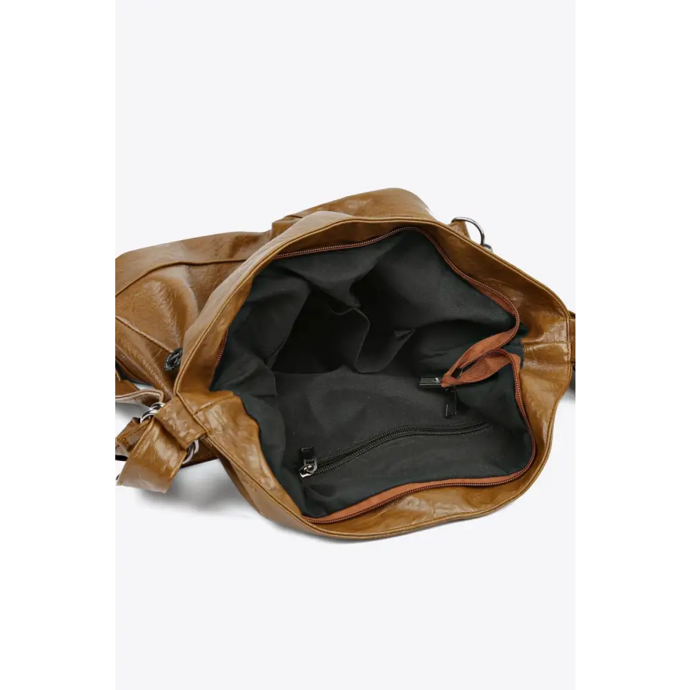 Stylish Brown Leather Shoulder Bag Ready in Business Days