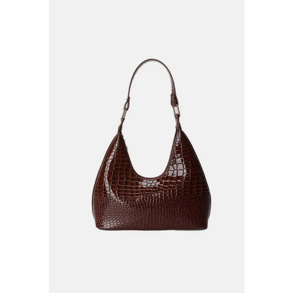 Fierce Red Croc Stone Texture Shoulder Bag for Trendsetting Style