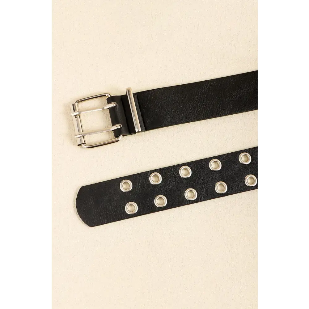 PU Leather Two Row Eyelet Belt