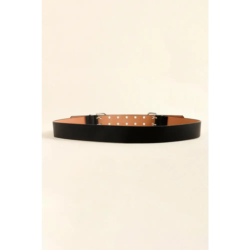 PU Leather Two Row Eyelet Belt