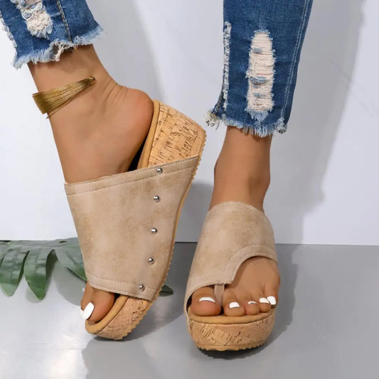 PU Leather Wedge Sandals - CM Fashion