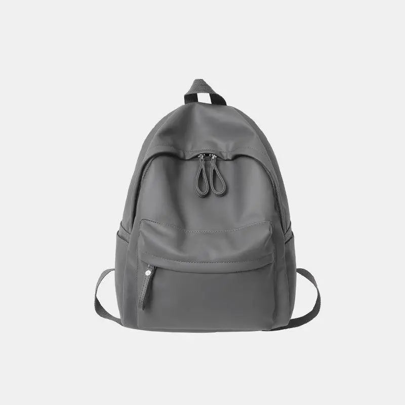 Sleek Black Leather Zip Backpack Bag with Original Tags