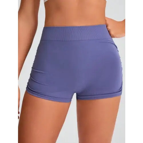 Elastic Waist Active Shorts - Dusty Blue / S - CynthiaMonica CM