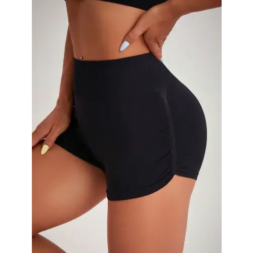 High Waist Active Shorts - Black / S - CynthiaMonica CM