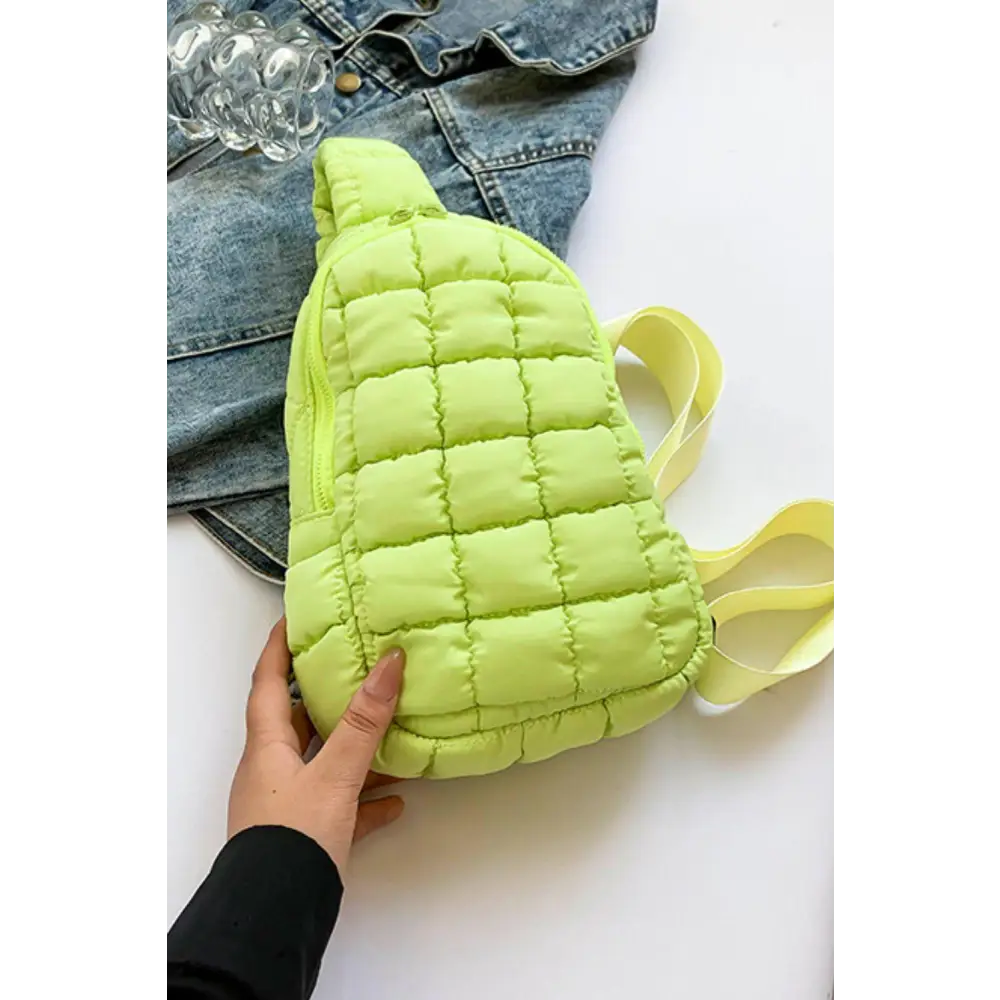 Quilted Nylon Crossbody  Bag