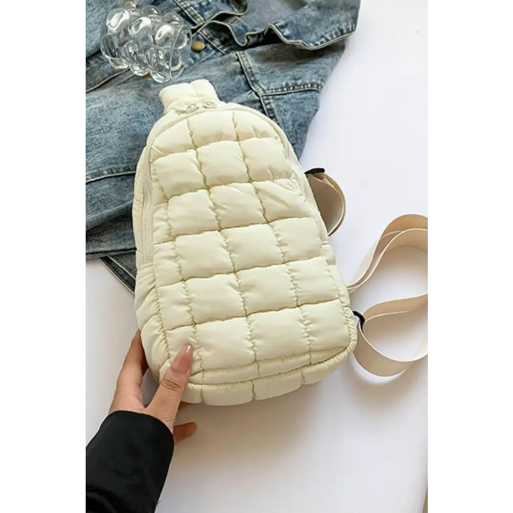 Quilted Nylon Crossbody  Bag