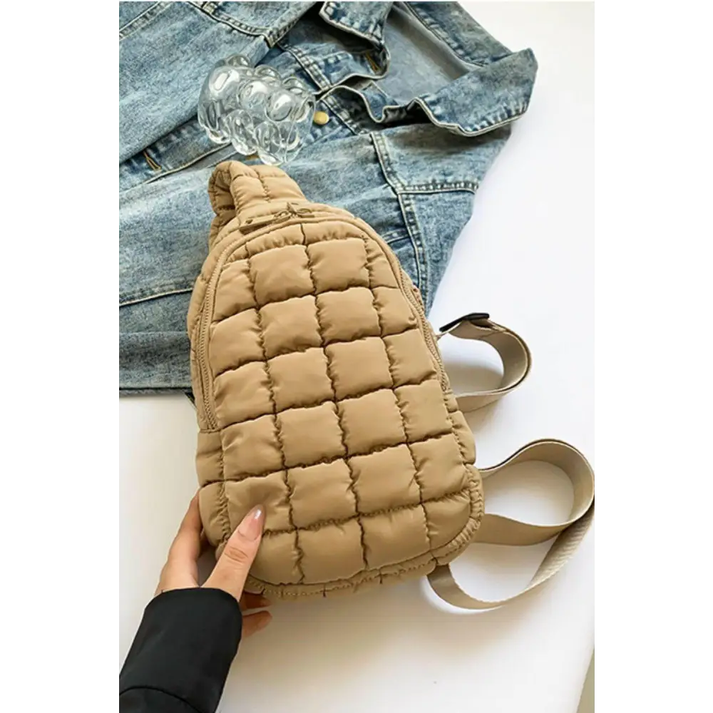 Quilted Nylon Crossbody  Bag