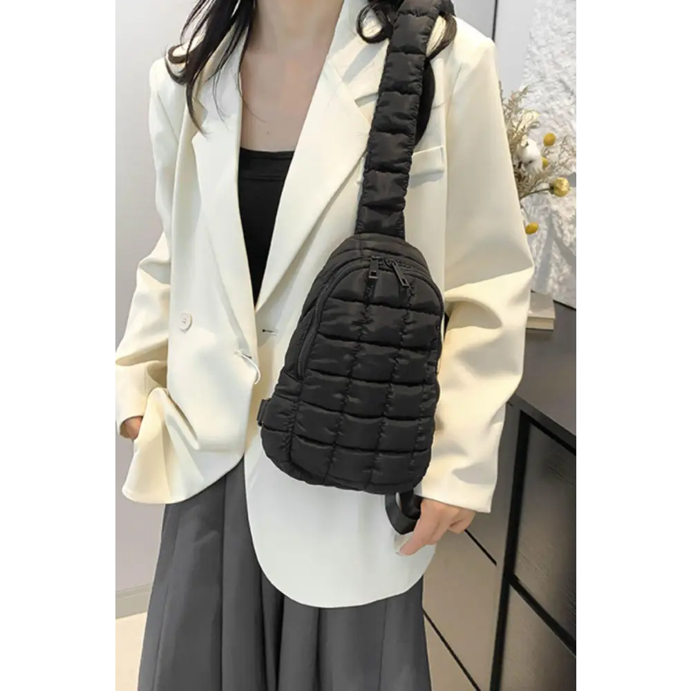 Quilted Nylon Crossbody  Bag