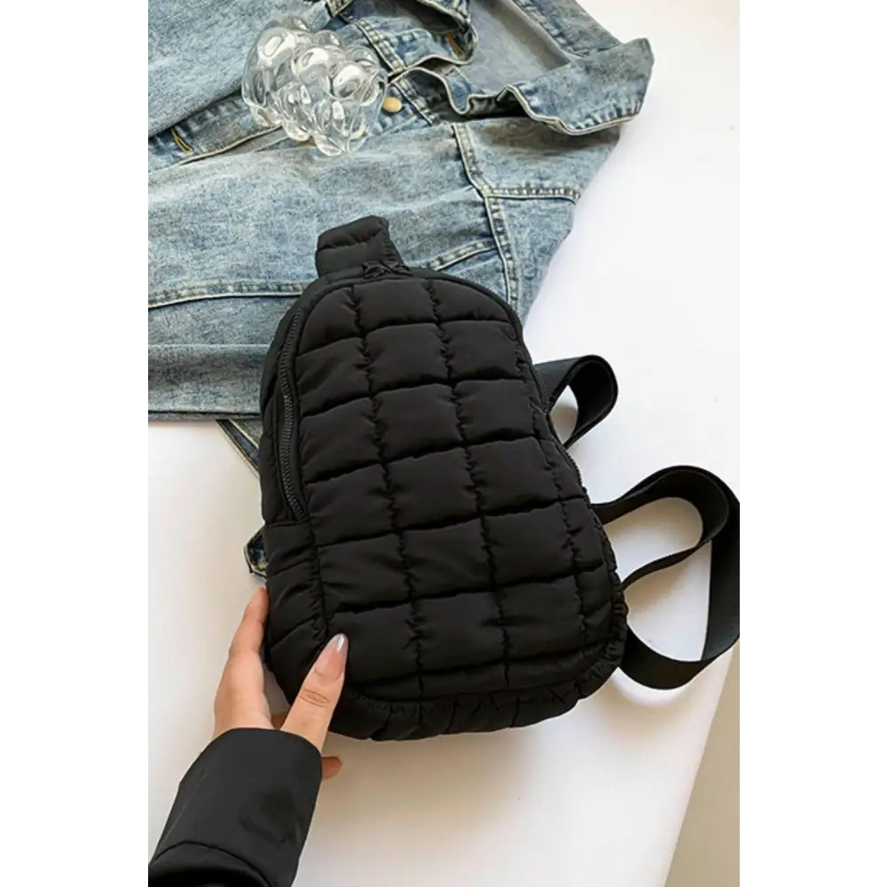 Quilted Nylon Crossbody  Bag