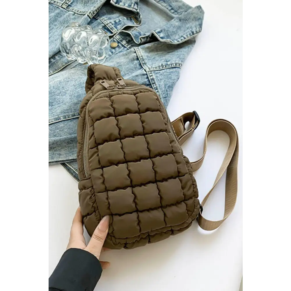 Quilted Nylon Crossbody  Bag