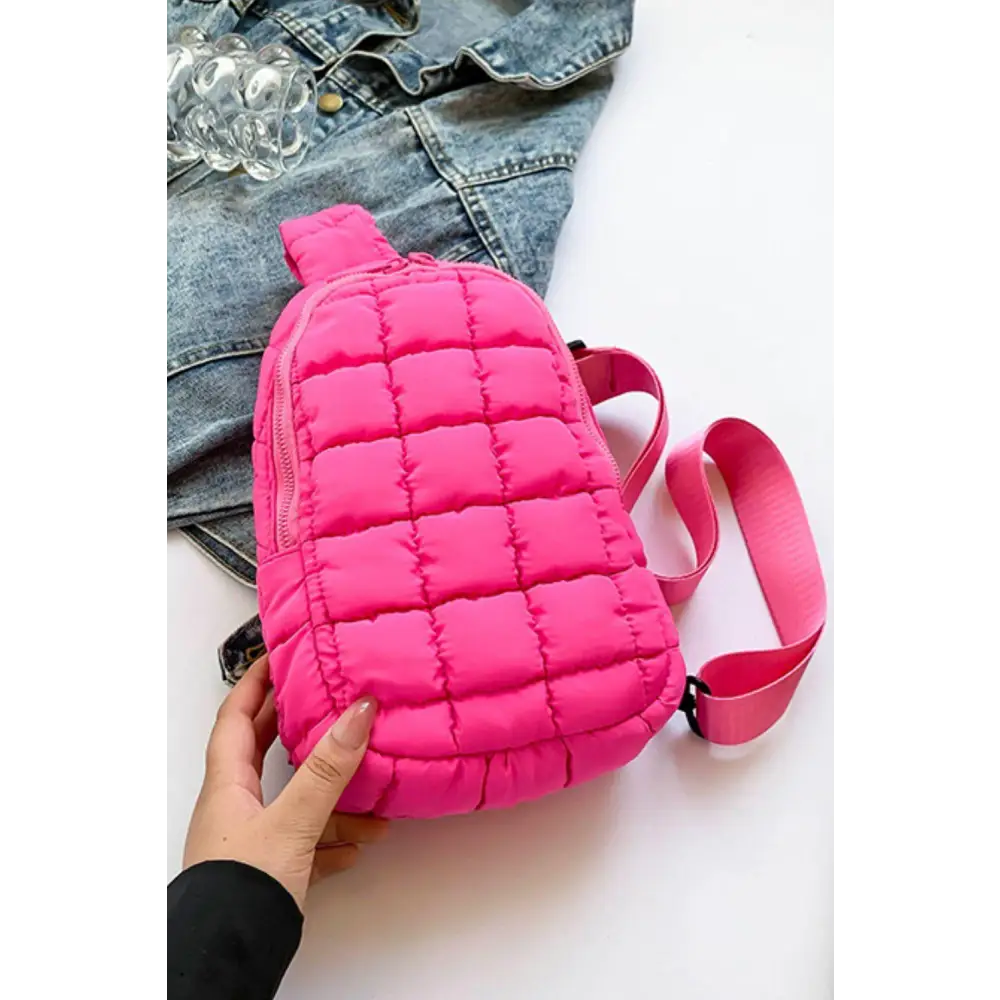 Quilted Nylon Crossbody  Bag