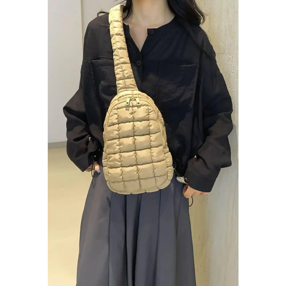 Quilted Nylon Crossbody  Bag