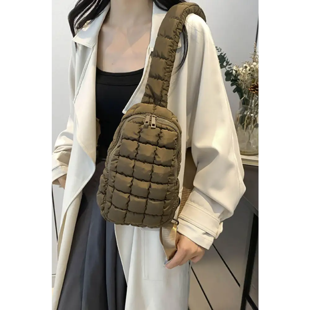 Quilted Nylon Crossbody  Bag