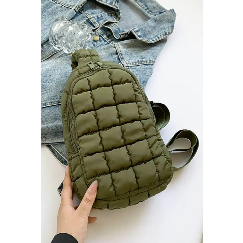 Quilted Nylon Crossbody  Bag