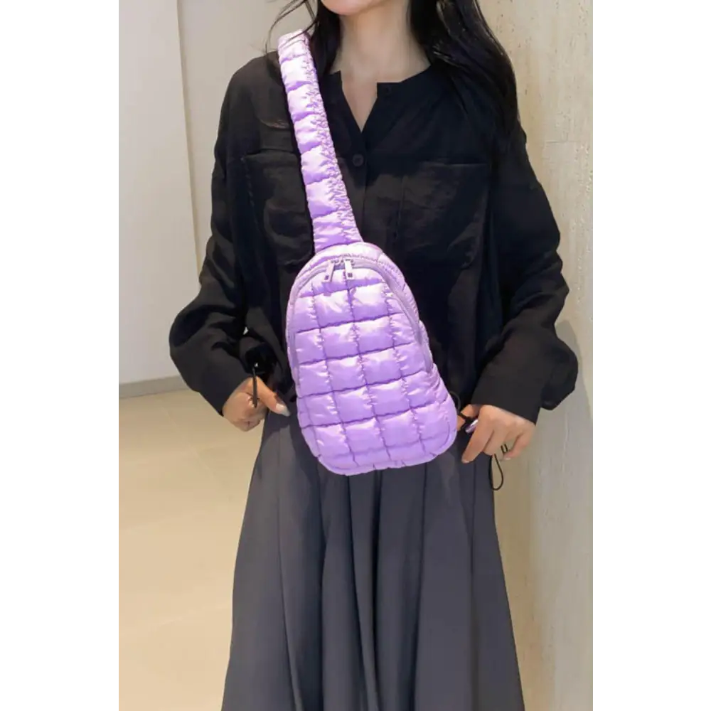 Quilted Nylon Crossbody  Bag