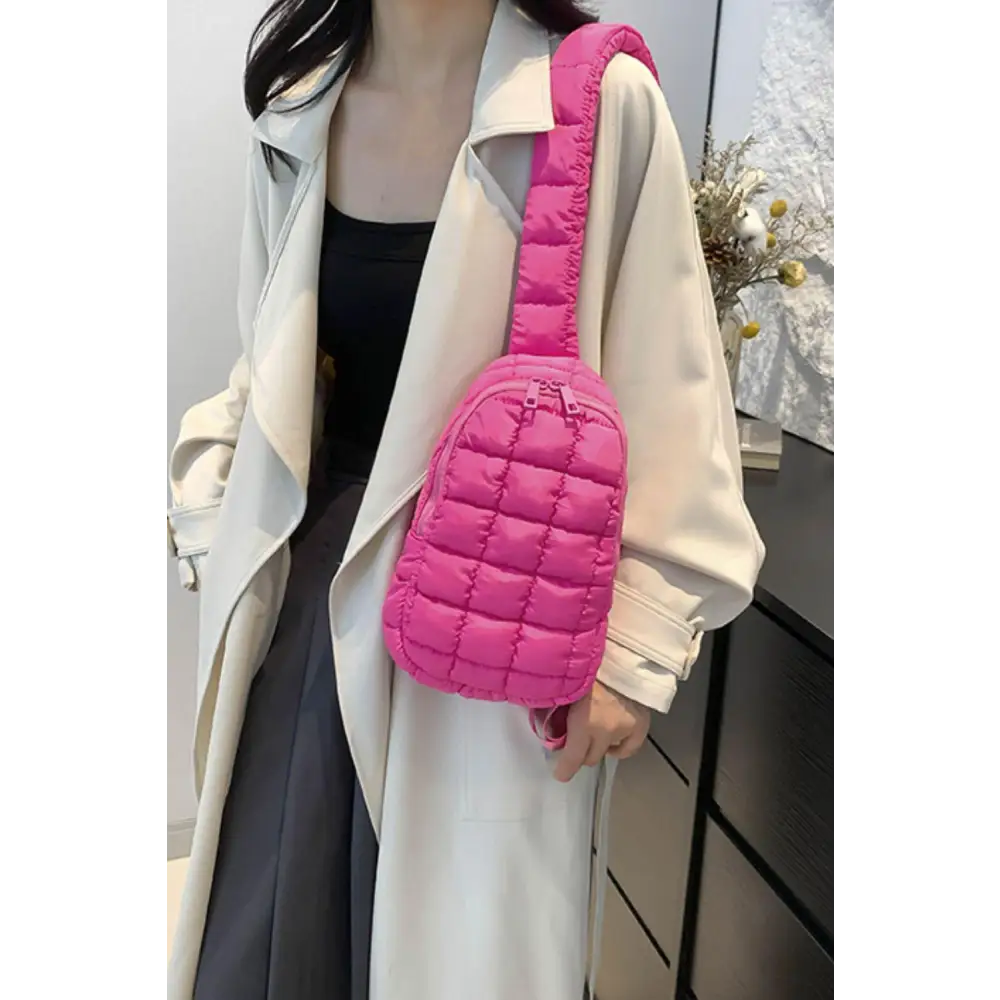 Quilted Nylon Crossbody  Bag