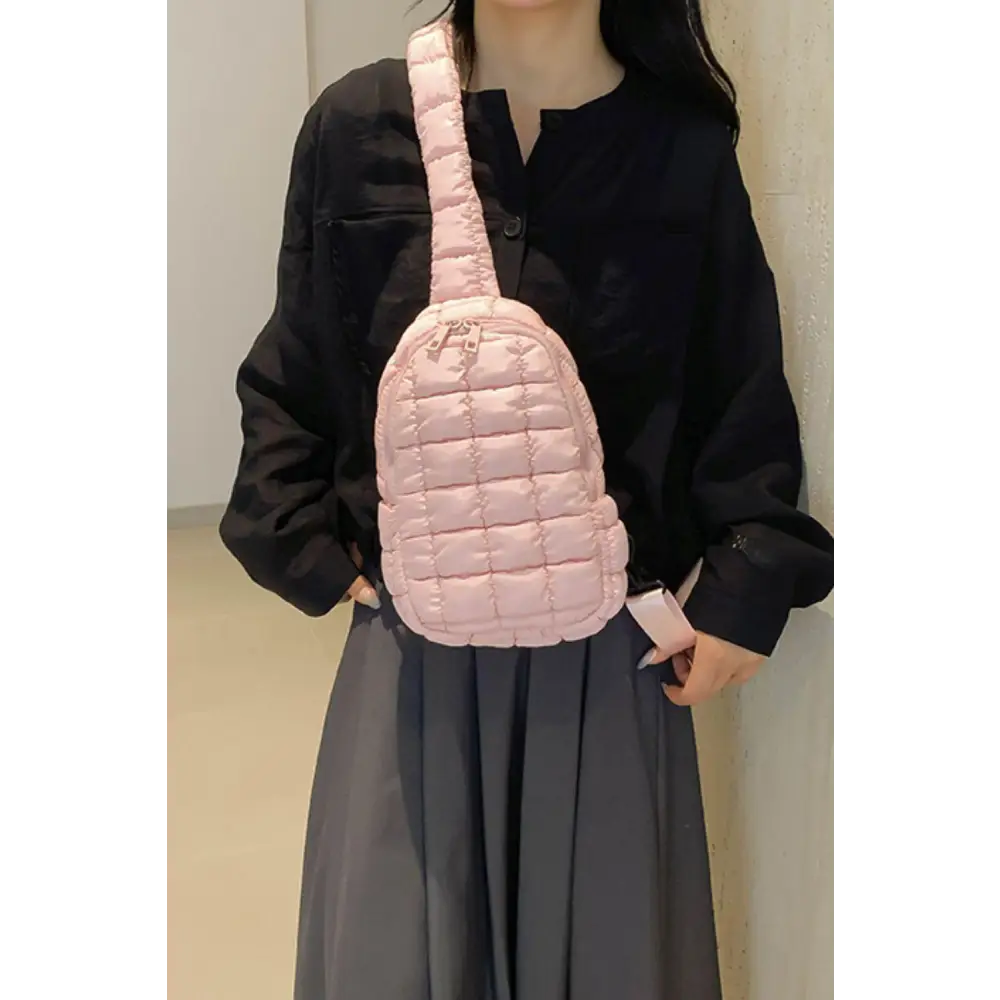 Quilted Nylon Crossbody  Bag