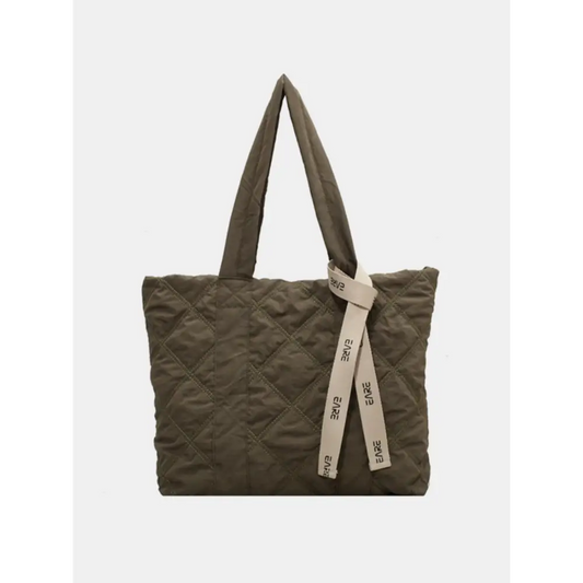 Quilted Nylon Large Tote Bag - CM Fashion