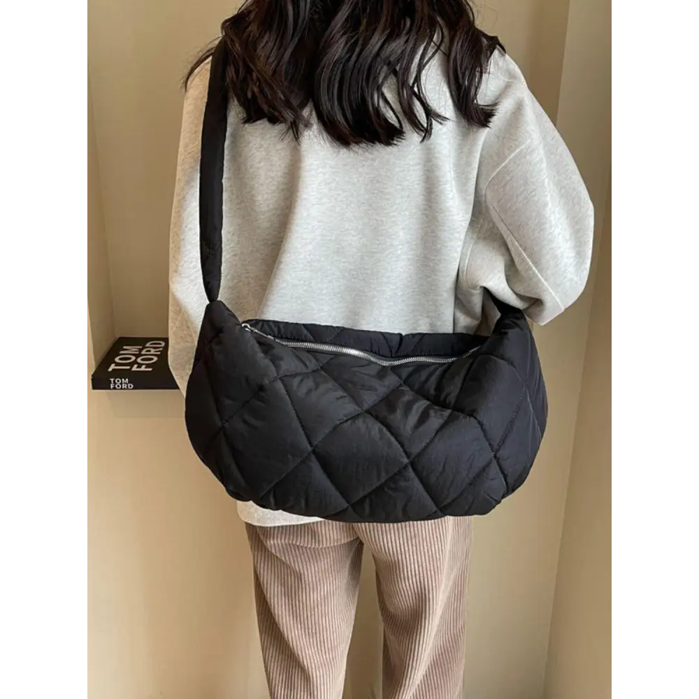 Quilted Polyester Crossbody Bag