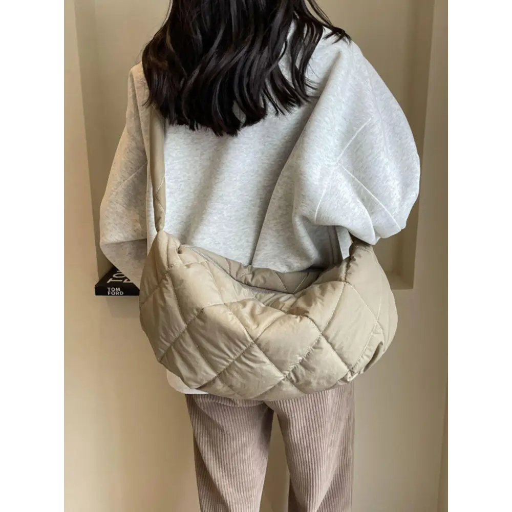 Quilted Polyester Crossbody Bag