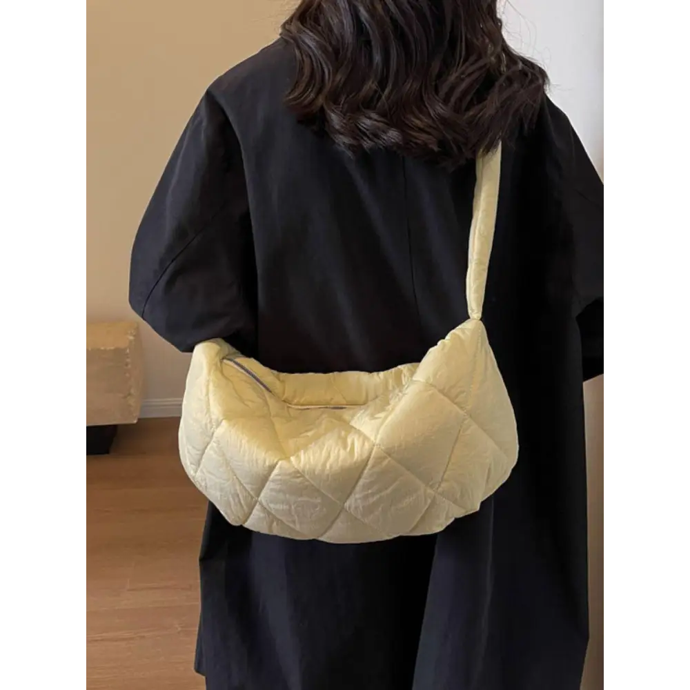 Quilted Polyester Crossbody Bag