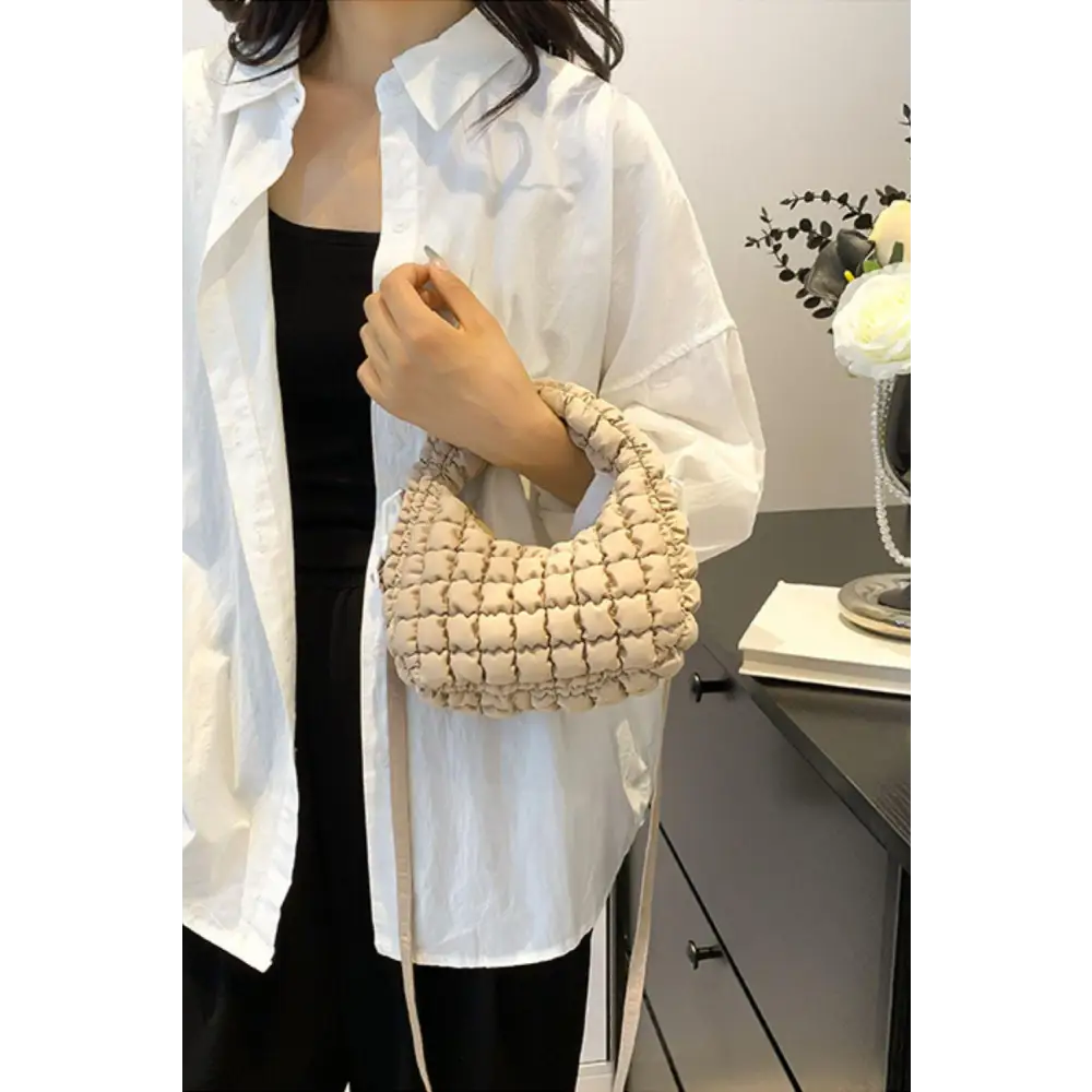 Quilted Puffy Removable Strap Crossbody Bag