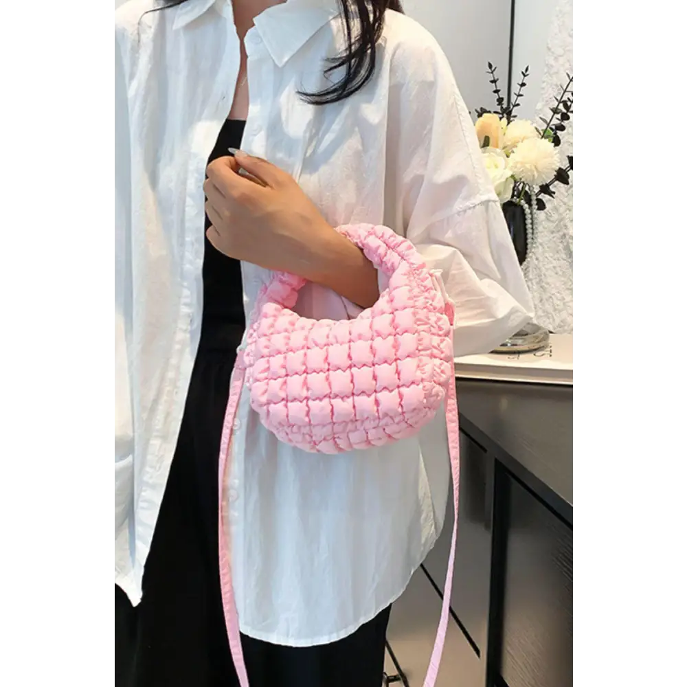 Quilted Puffy Removable Strap Crossbody Bag