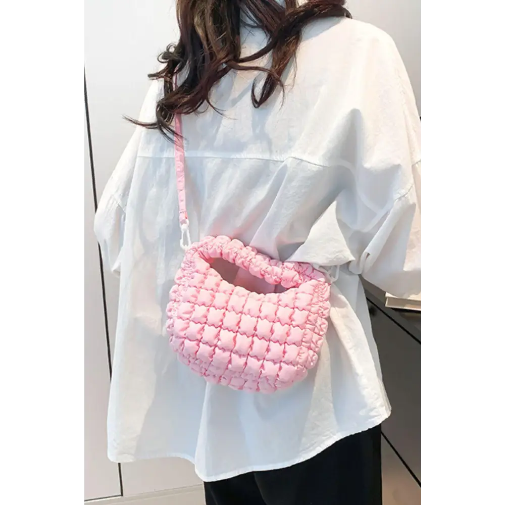 Quilted Puffy Removable Strap Crossbody Bag