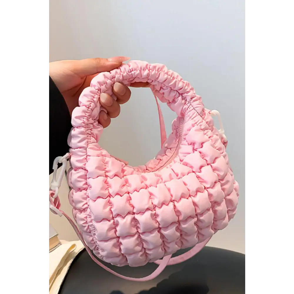 Quilted Puffy Removable Strap Crossbody Bag