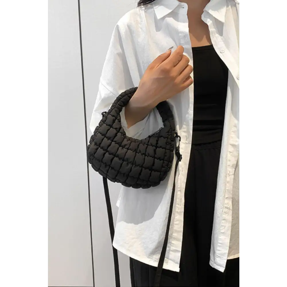 Quilted Puffy Removable Strap Crossbody Bag