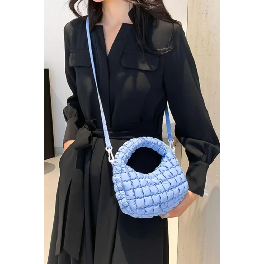 Quilted Puffy Removable Strap Crossbody Bag