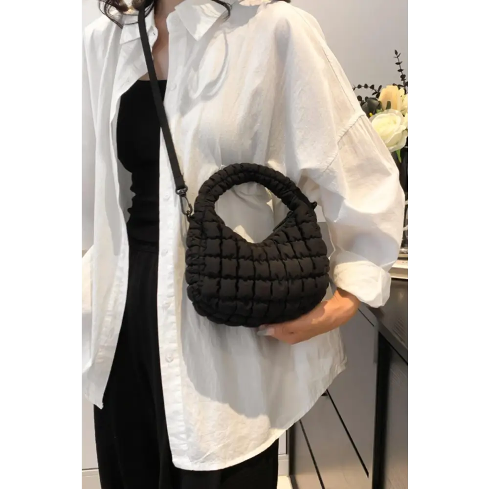 Quilted Puffy Removable Strap Crossbody Bag