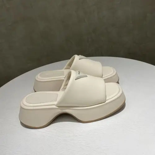 Radiant Cream White Platform Sandals