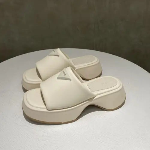 Radiant Cream White Platform Sandals