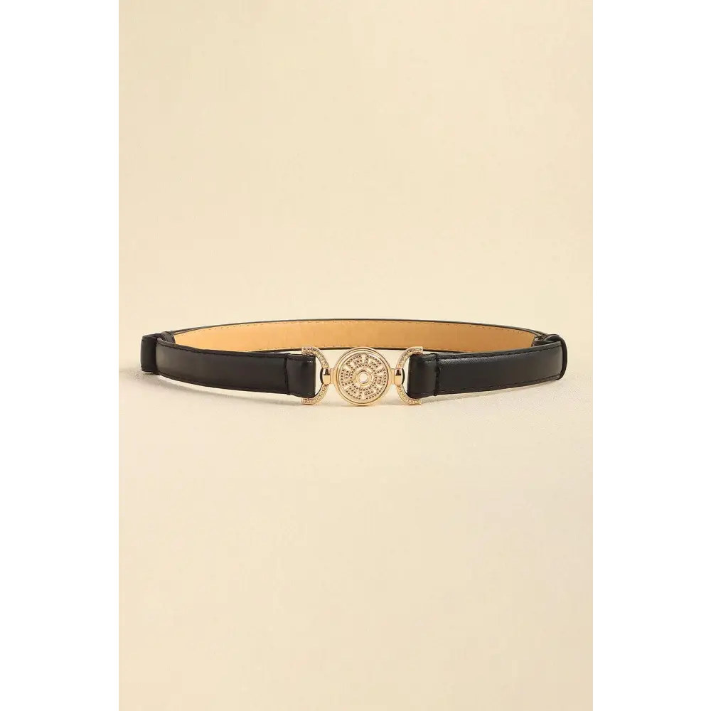 Rhinestone Decor PU Leather Belt