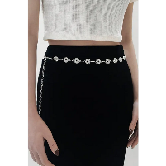 Rhinestone Decor Zinc Alloy Belt - CM Fashion