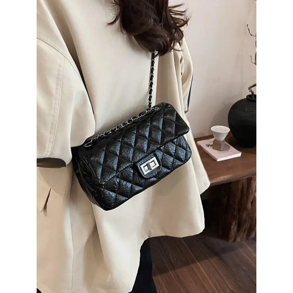 Dazzling Dawnlight Rhombus Twist-Lock Shoulder Bag