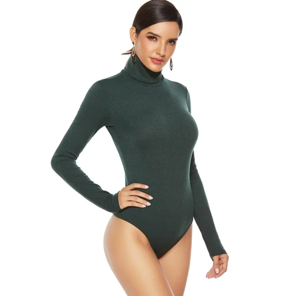 Ribbed Turtleneck Long Sleeve Bodysuit