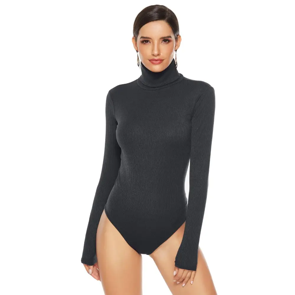 Ribbed Turtleneck Long Sleeve Bodysuit