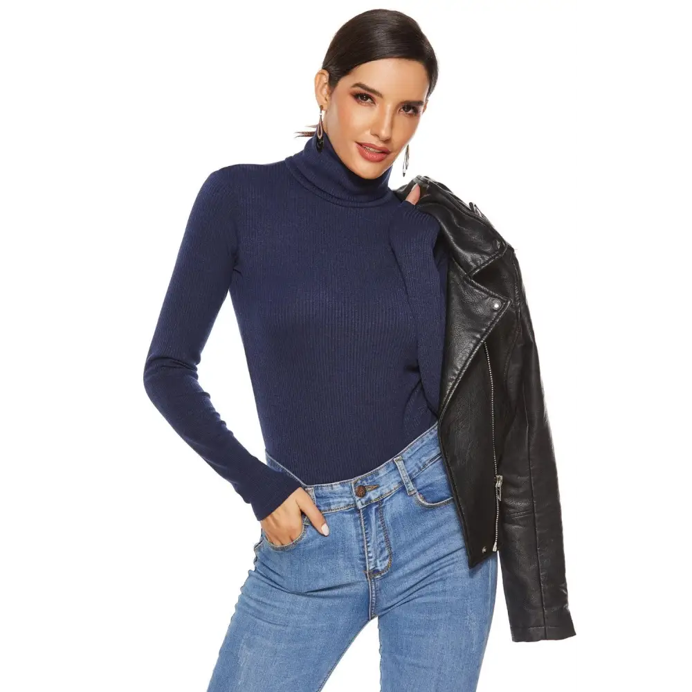 Ribbed Turtleneck Long Sleeve Bodysuit