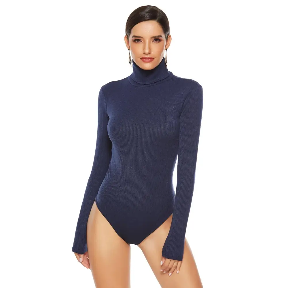 Ribbed Turtleneck Long Sleeve Bodysuit