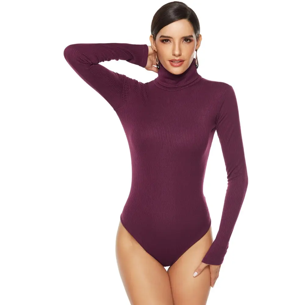 Ribbed Turtleneck Long Sleeve Bodysuit