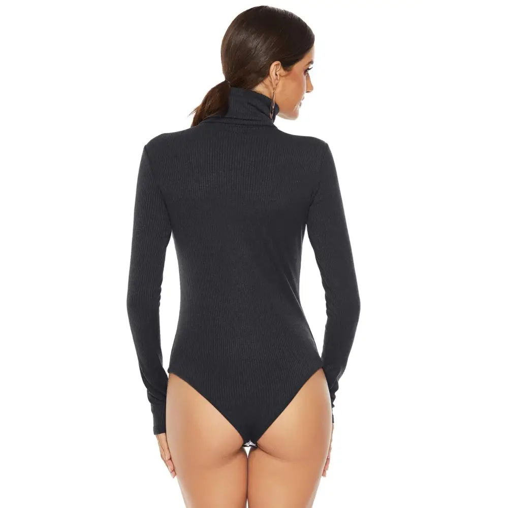 Ribbed Turtleneck Long Sleeve Bodysuit