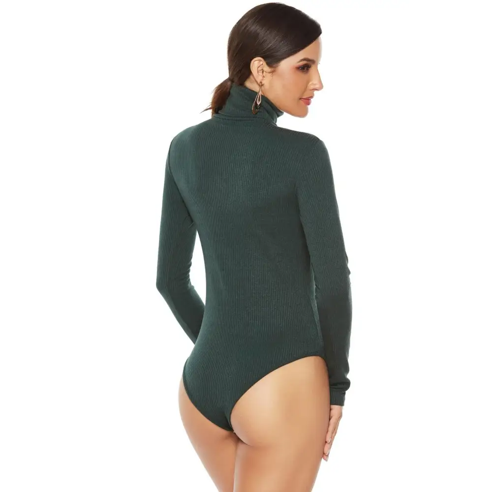 Ribbed Turtleneck Long Sleeve Bodysuit