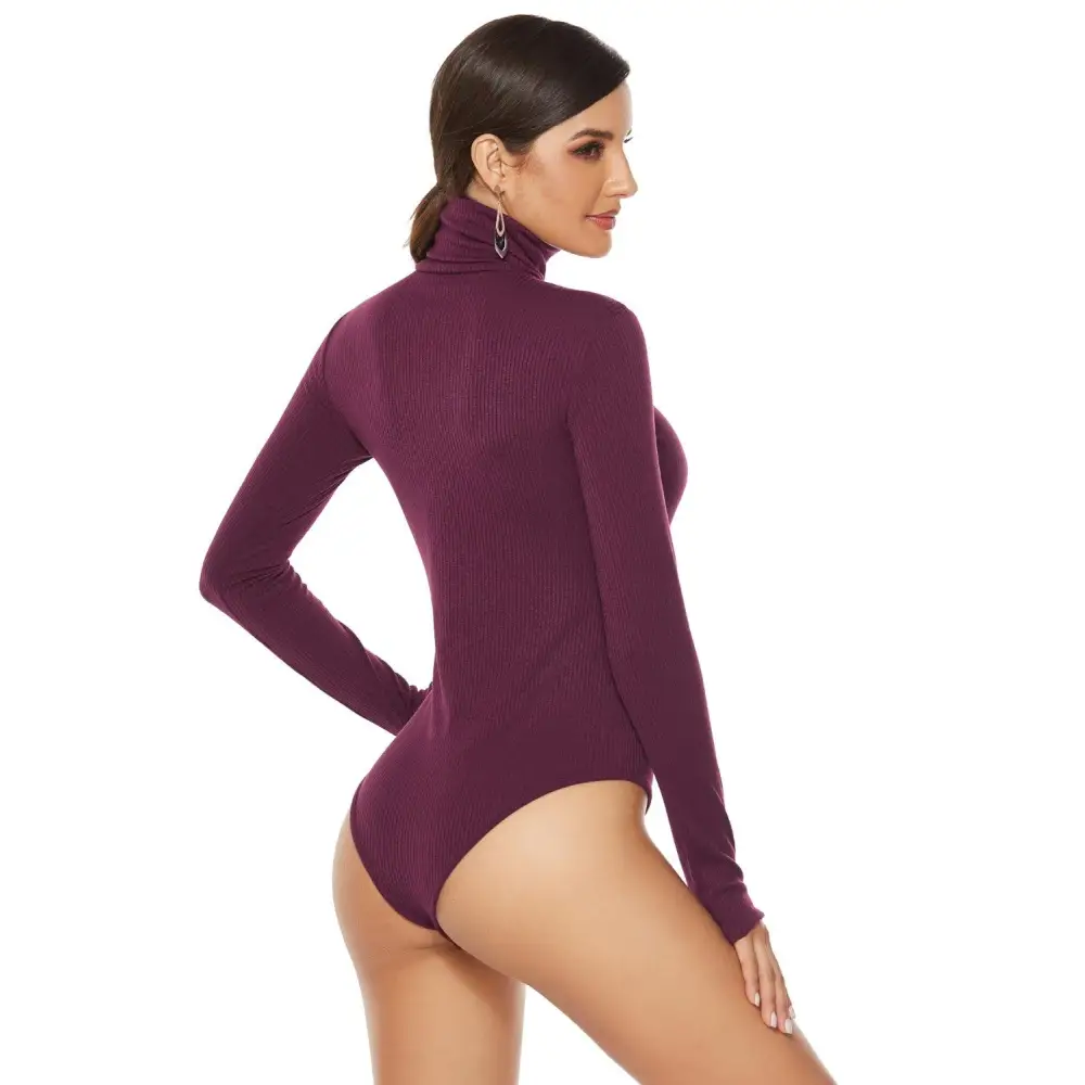 Ribbed Turtleneck Long Sleeve Bodysuit