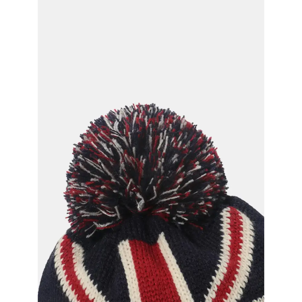 Patriotic Roll Rim Flag Knit Hat with Original Tags