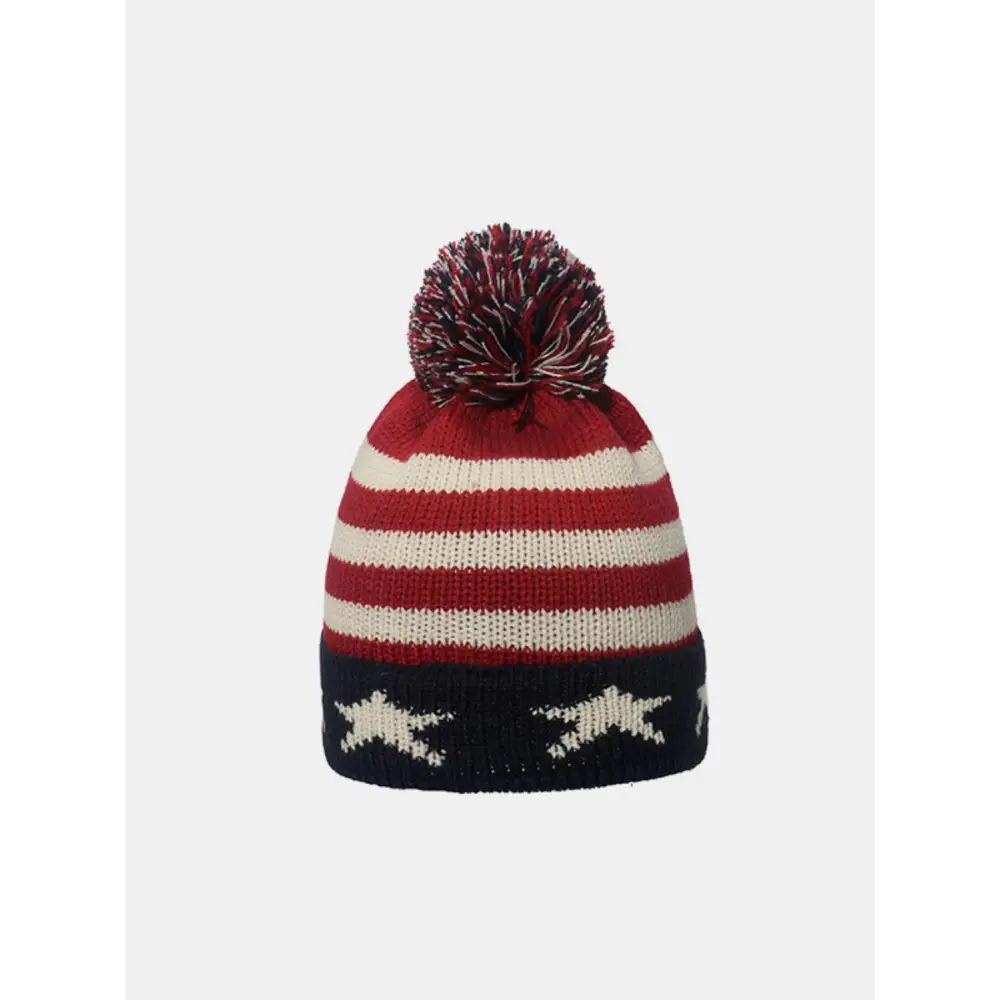 Patriotic Roll Rim Flag Knit Hat with Original Tags