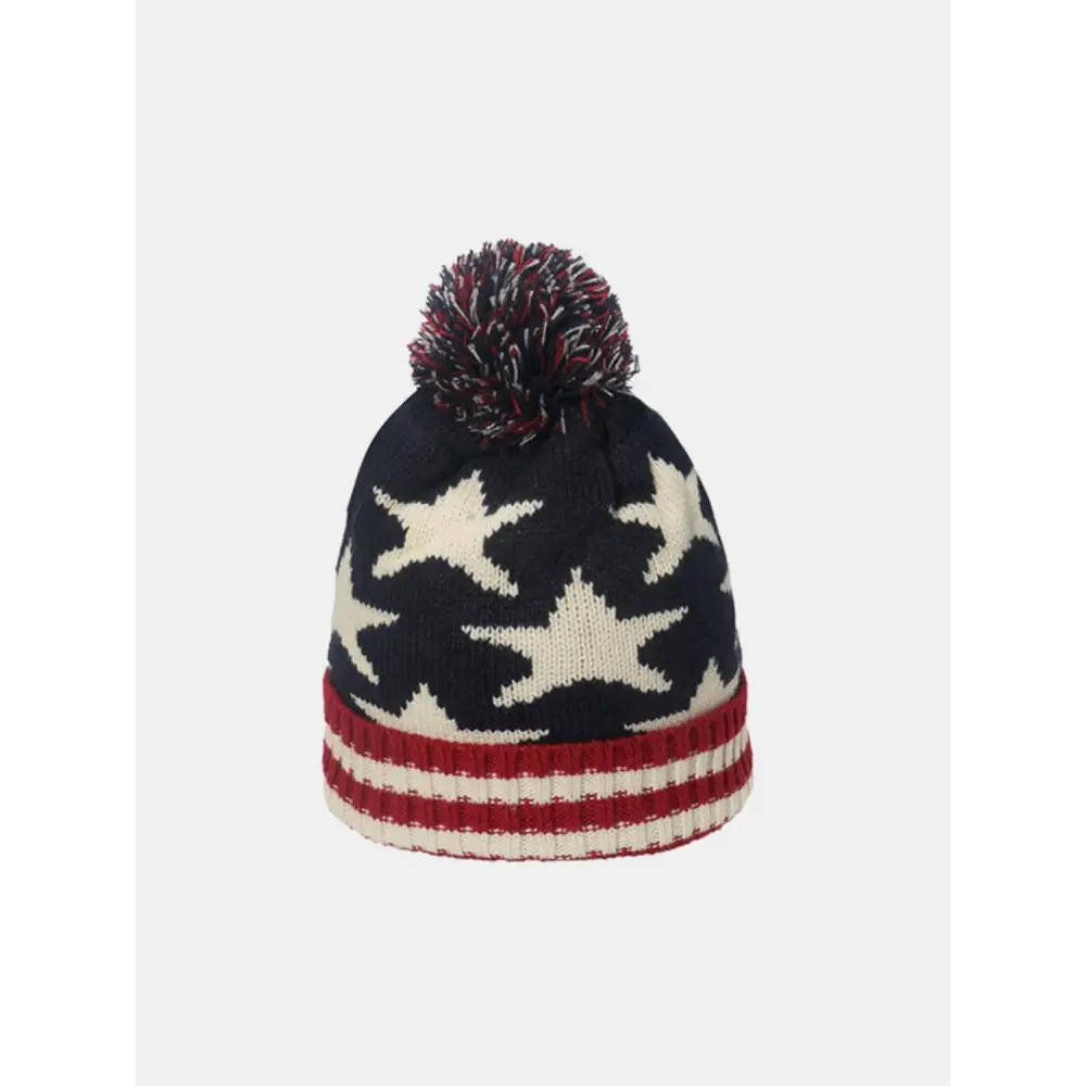 Patriotic Roll Rim Flag Knit Hat with Original Tags