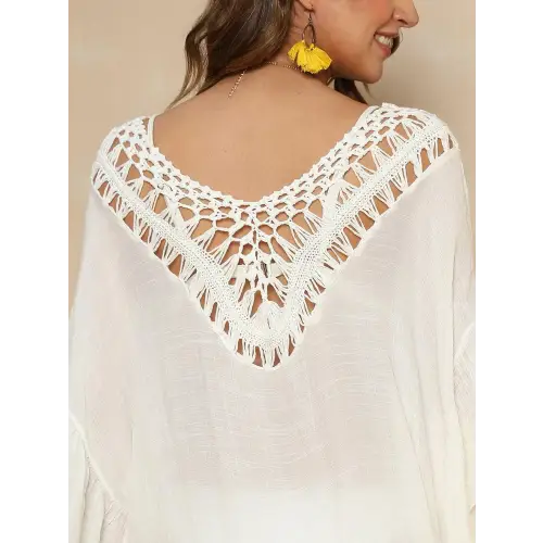 Romantic Ruffled Half Sleeve Cover-Up for Beach Bliss
