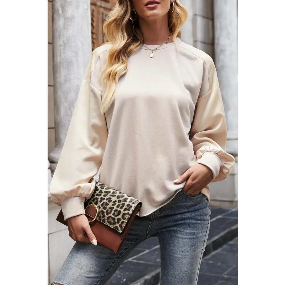 Round Neck Dropped Shoulder Sweatshirt